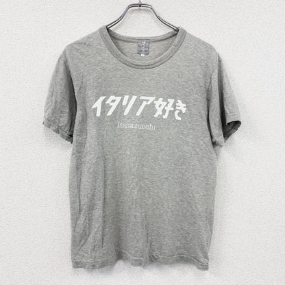 久米繊維工場　半袖プリントTシャツ　シングルステッチ　グレー　Mサイズ