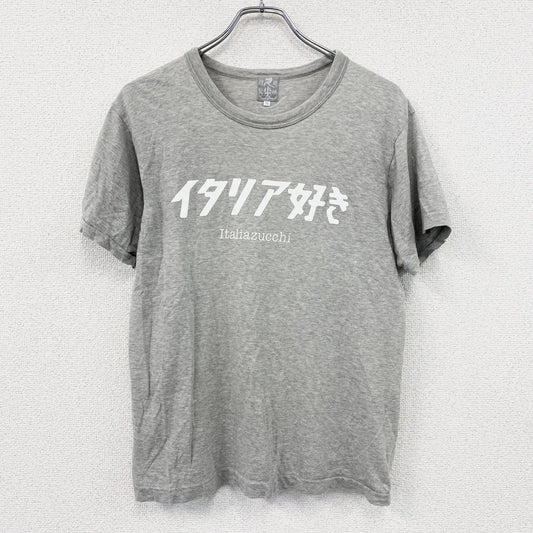 久米繊維工場　半袖プリントTシャツ　シングルステッチ　グレー　Mサイズ