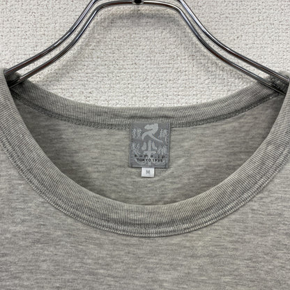久米繊維工場　半袖プリントTシャツ　シングルステッチ　グレー　Mサイズ