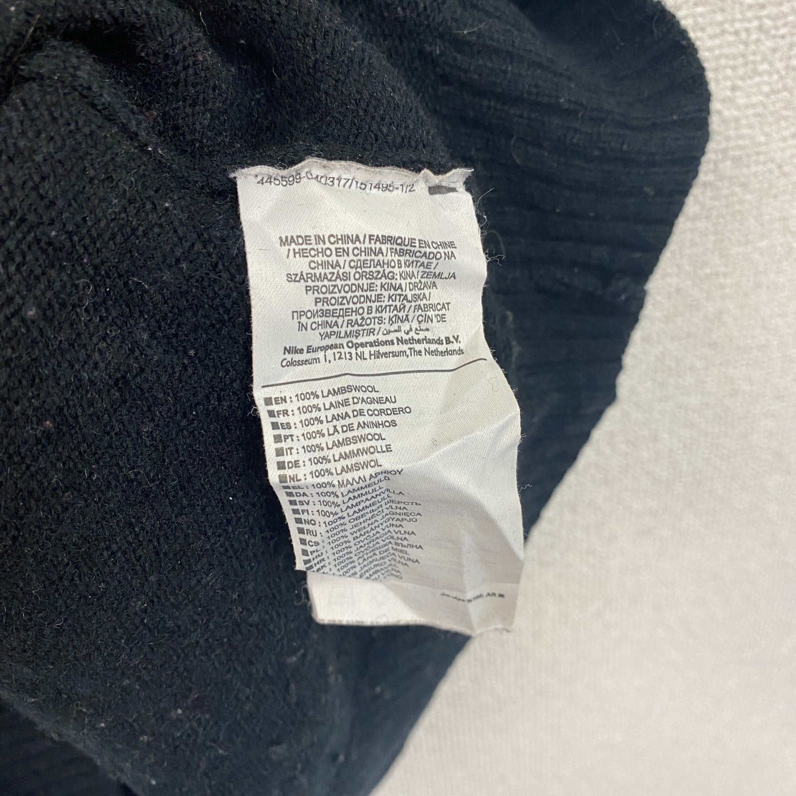 NIKE　ナイキ　ウールニットベスト　刺繡ロゴ　黒　ブラック　Lサイズ