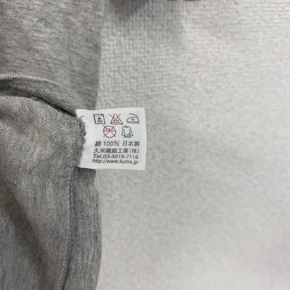 久米繊維工場　半袖プリントTシャツ　シングルステッチ　グレー　Mサイズ