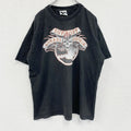 90s～　adler　半袖プリントTシャツ　スカルT　ヴィンテージ　黒　ブラック　XLサイズ