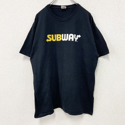 JERZEES　Dri-POWER　SUBWAY　サブウェイ　半袖プリントTシャツ　企業Ｔ　黒　ブラック　Lサイズ