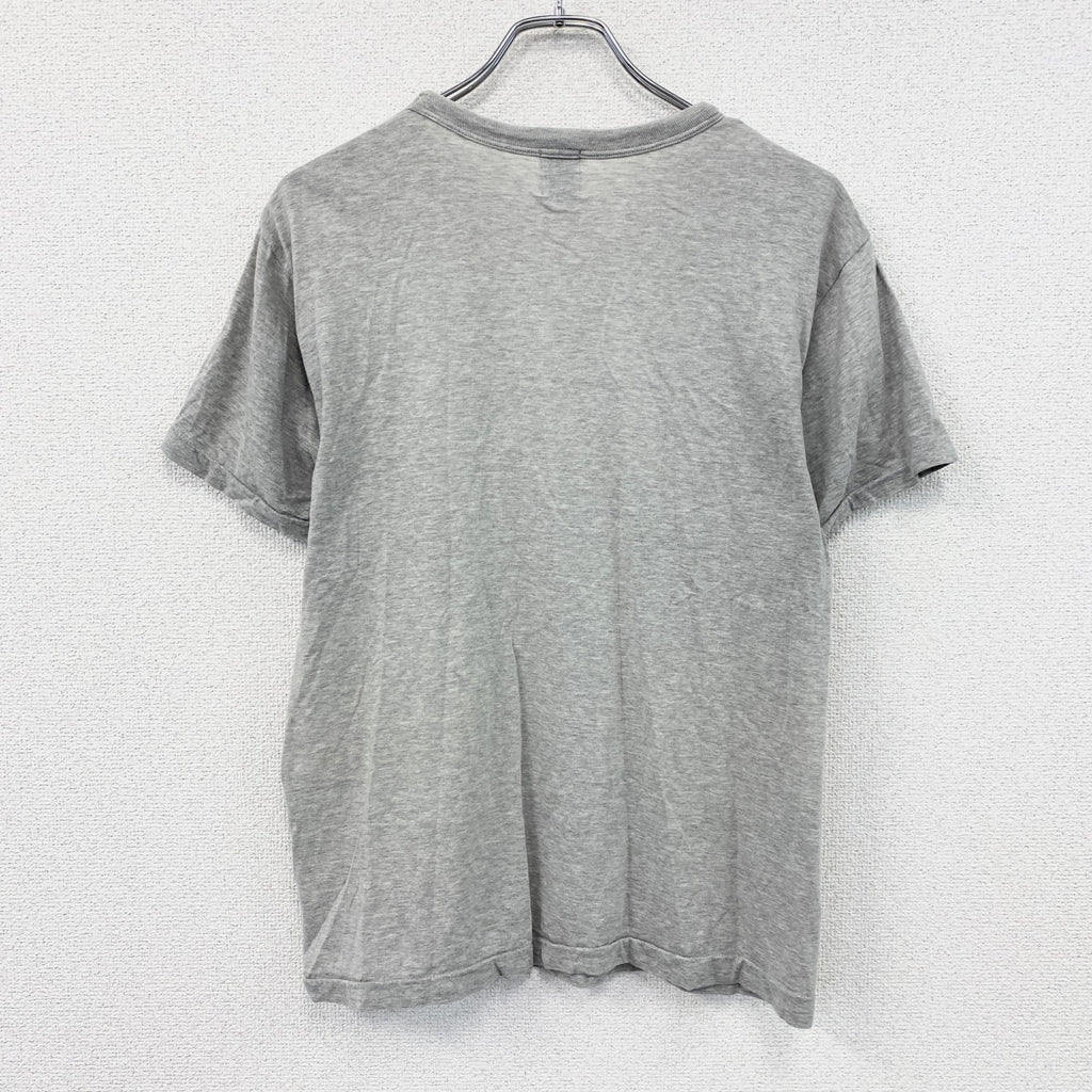 久米繊維工場　半袖プリントメッセージTシャツ　シングルステッチ　灰色　グレー　Mサイズ