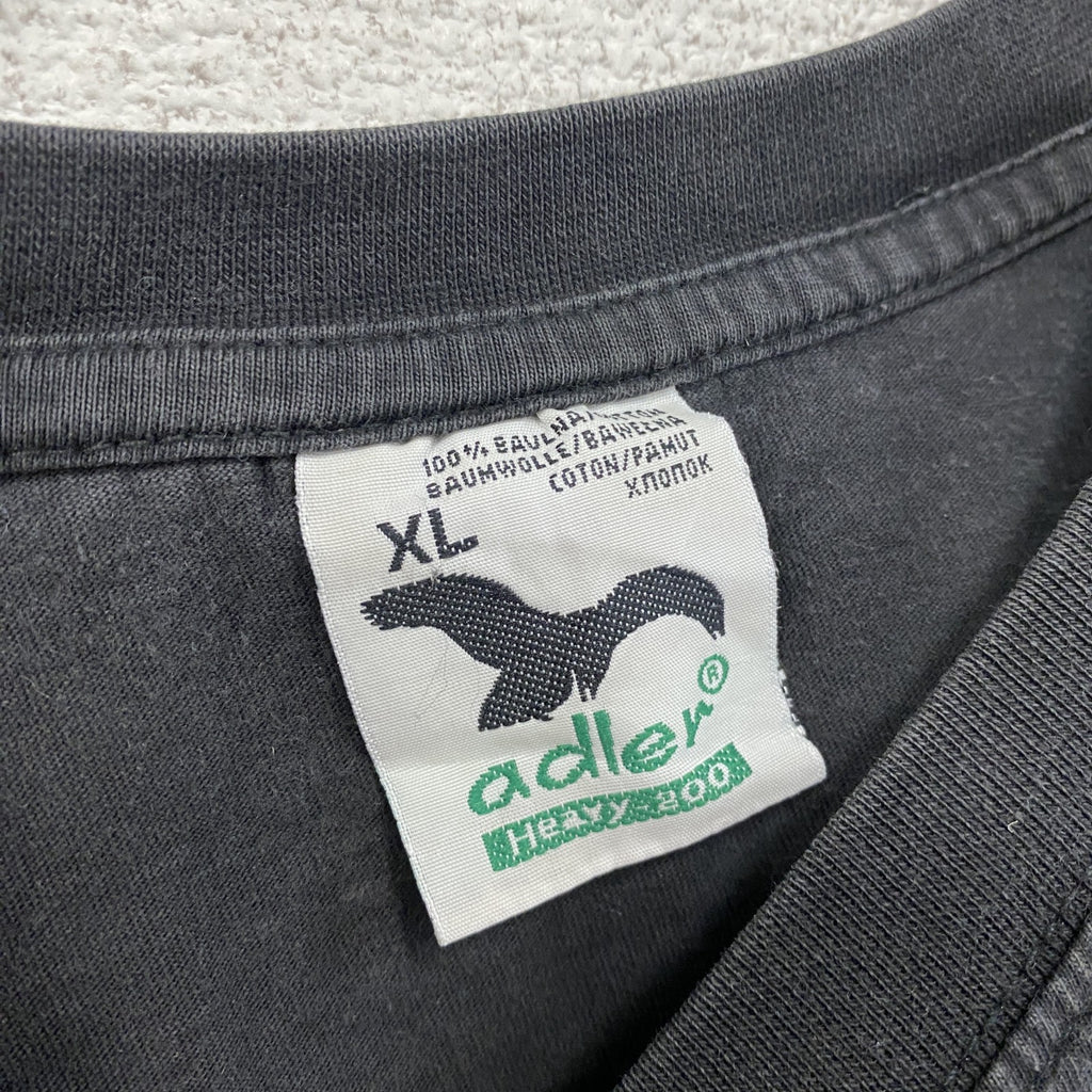 90s～　adler　半袖プリントTシャツ　スカルT　ヴィンテージ　黒　ブラック　XLサイズ