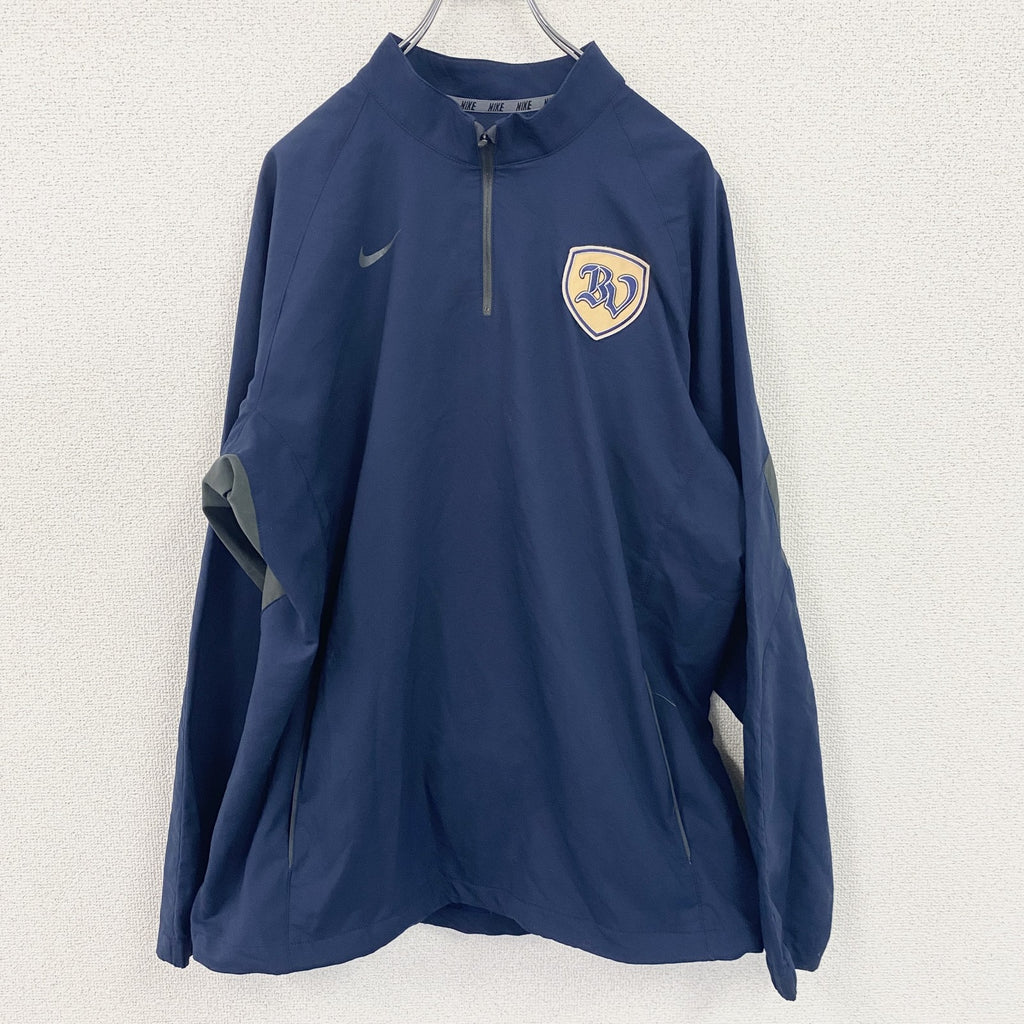 NIKE ナイキ　プルオーバージャケット　ハーフジップ　ワンポイント　紺　ネイビー　Lサイズ