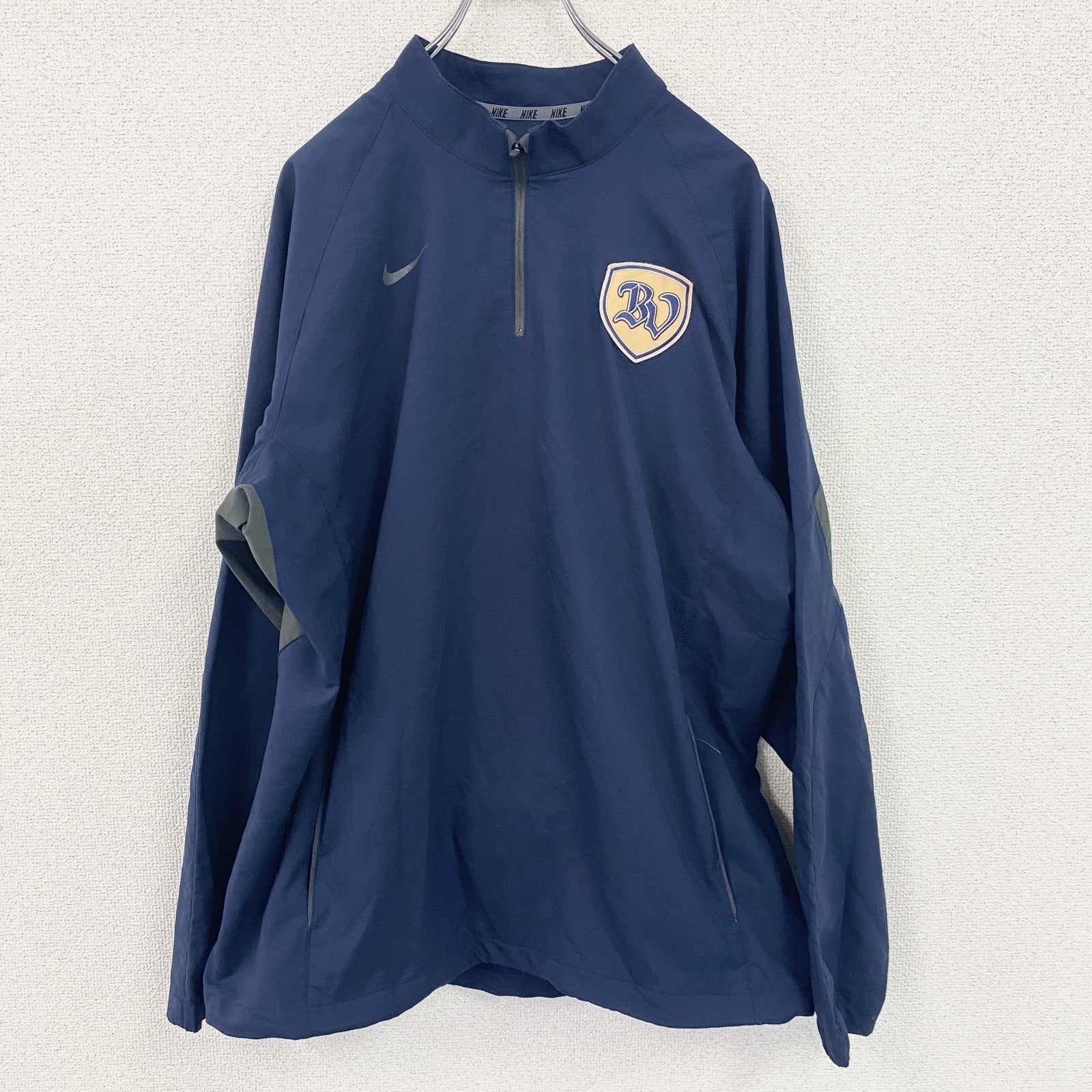NIKE ナイキ　プルオーバージャケット　ハーフジップ　ワンポイント　紺　ネイビー　Lサイズ