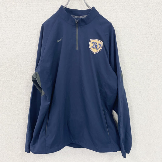 NIKE ナイキ　プルオーバージャケット　ハーフジップ　ワンポイント　紺　ネイビー　Lサイズ