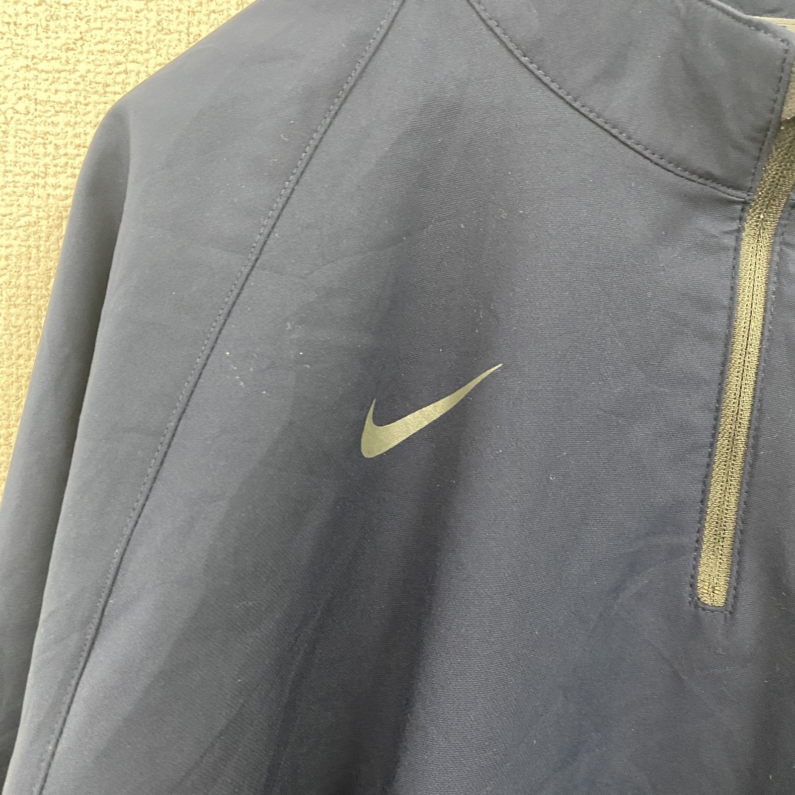 NIKE ナイキ　プルオーバージャケット　ハーフジップ　ワンポイント　紺　ネイビー　Lサイズ