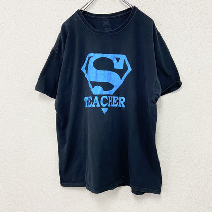 FRUIT OF THE LOOM　フルーツオブザルーム　半袖Tシャツ　パロディT　スーパーマン　ブラック　XLサイズ