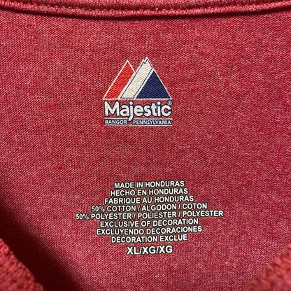 古着 used　Majestic　マジェスティック　シカゴブラックホークス　半袖プリントTシャツ　赤　ホッケー　オーバーサイズ