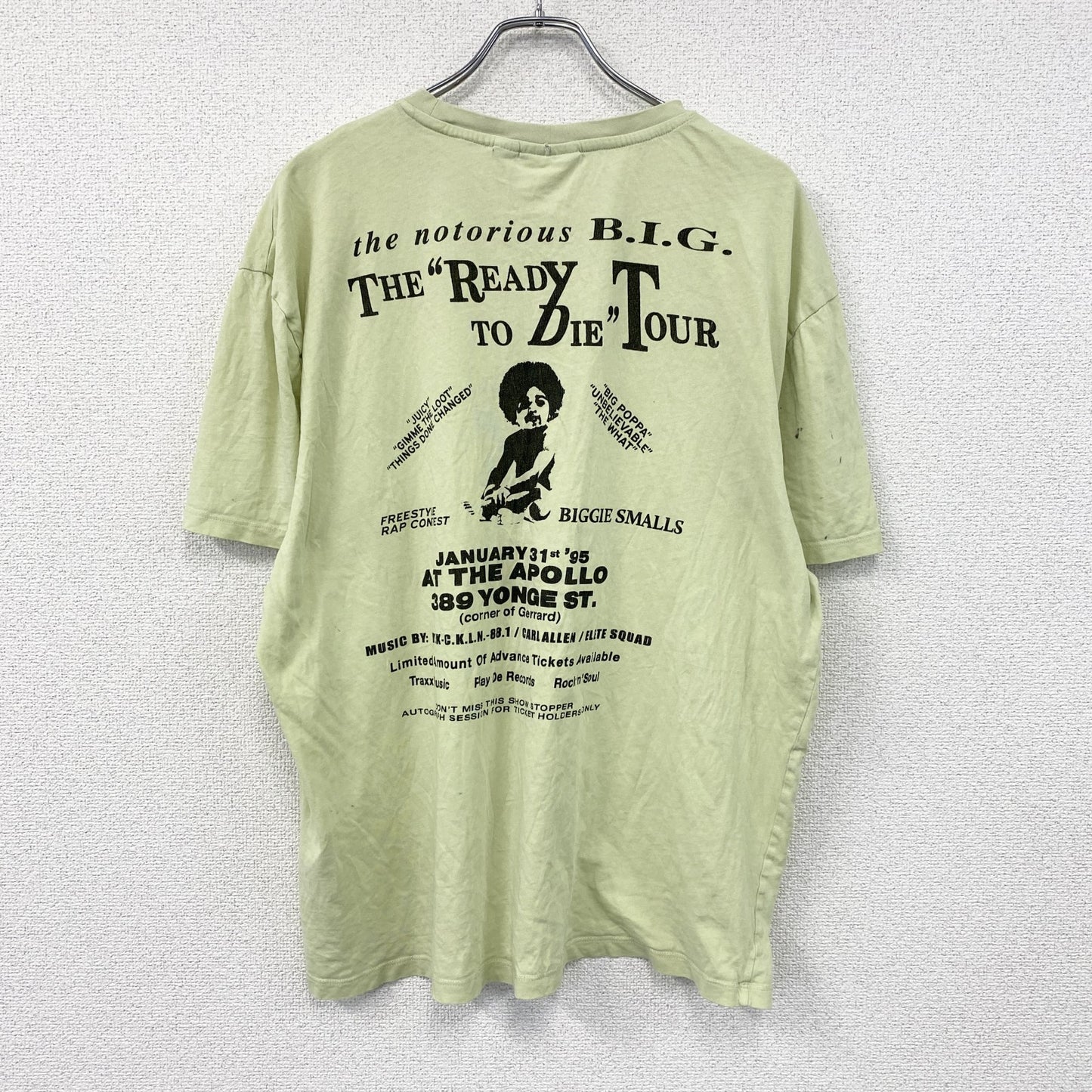 Notorious B.I.G.　半袖プリントTシャツ　ヒップホップ　緑　グリーン　Lサイズ