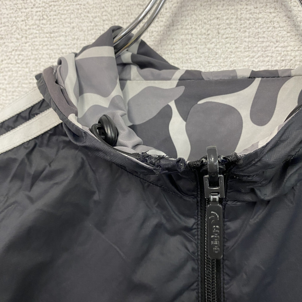 adidas　アディダス　フルジップジャケット　リバーシブル　カモフラ　グレー　黒　ブラック　Mサイズ　