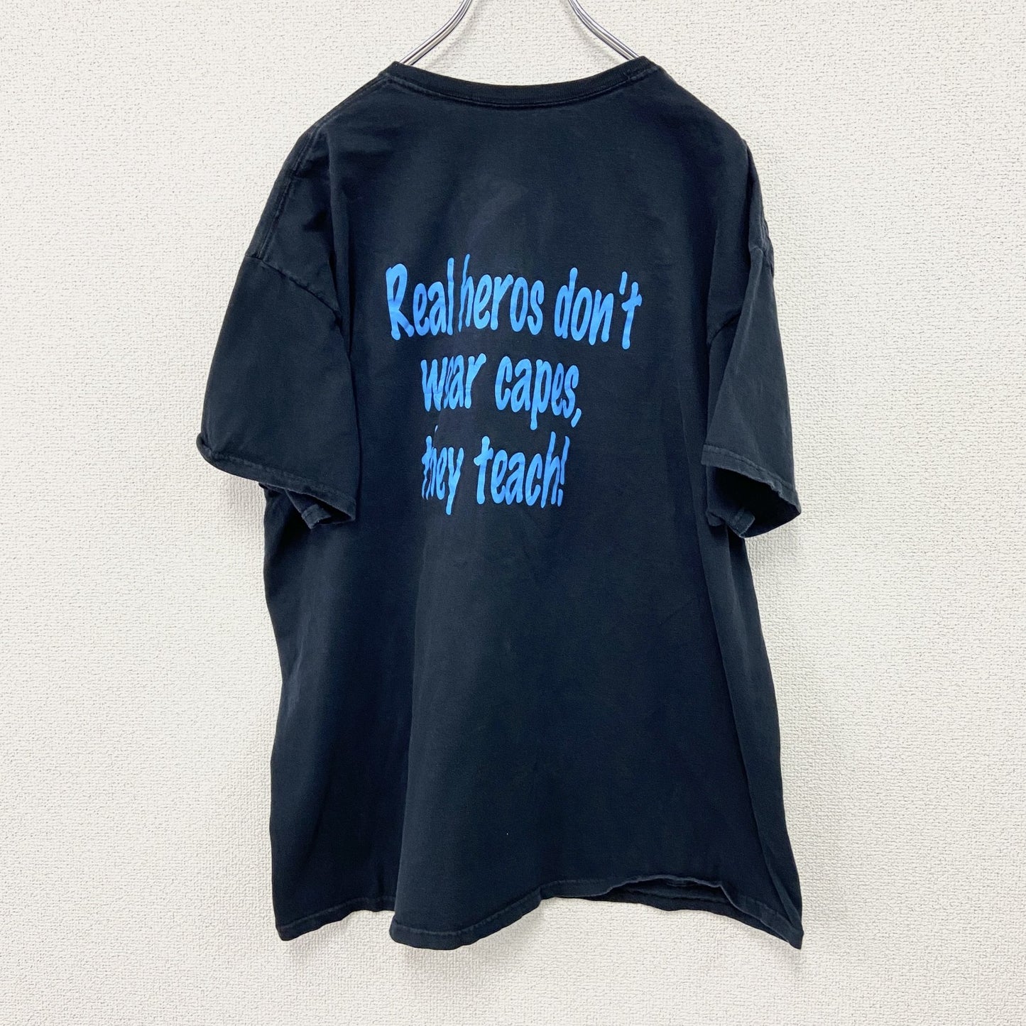 FRUIT OF THE LOOM　フルーツオブザルーム　半袖Tシャツ　パロディT　スーパーマン　ブラック　XLサイズ