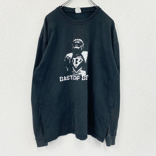 PORT&COMPANY　ポートアンドカンパニー　長袖Tシャツ/ロンT　両面プリント　黒　ブラック　XLサイズ