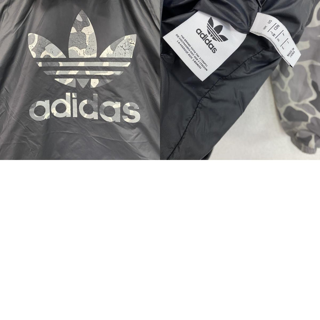 adidas　アディダス　フルジップジャケット　リバーシブル　カモフラ　グレー　黒　ブラック　Mサイズ　