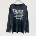 THRUXTON PREMIUM　スラクトンプレミアム　長袖プリントTシャツ/ロンT　黒　ブラック　LLサイズ　
