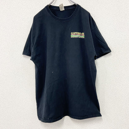 GILDAN　ギルダン　半袖プリントTシャツ　企業T　SANTORO OIL　黒　ブラック　XLサイズ