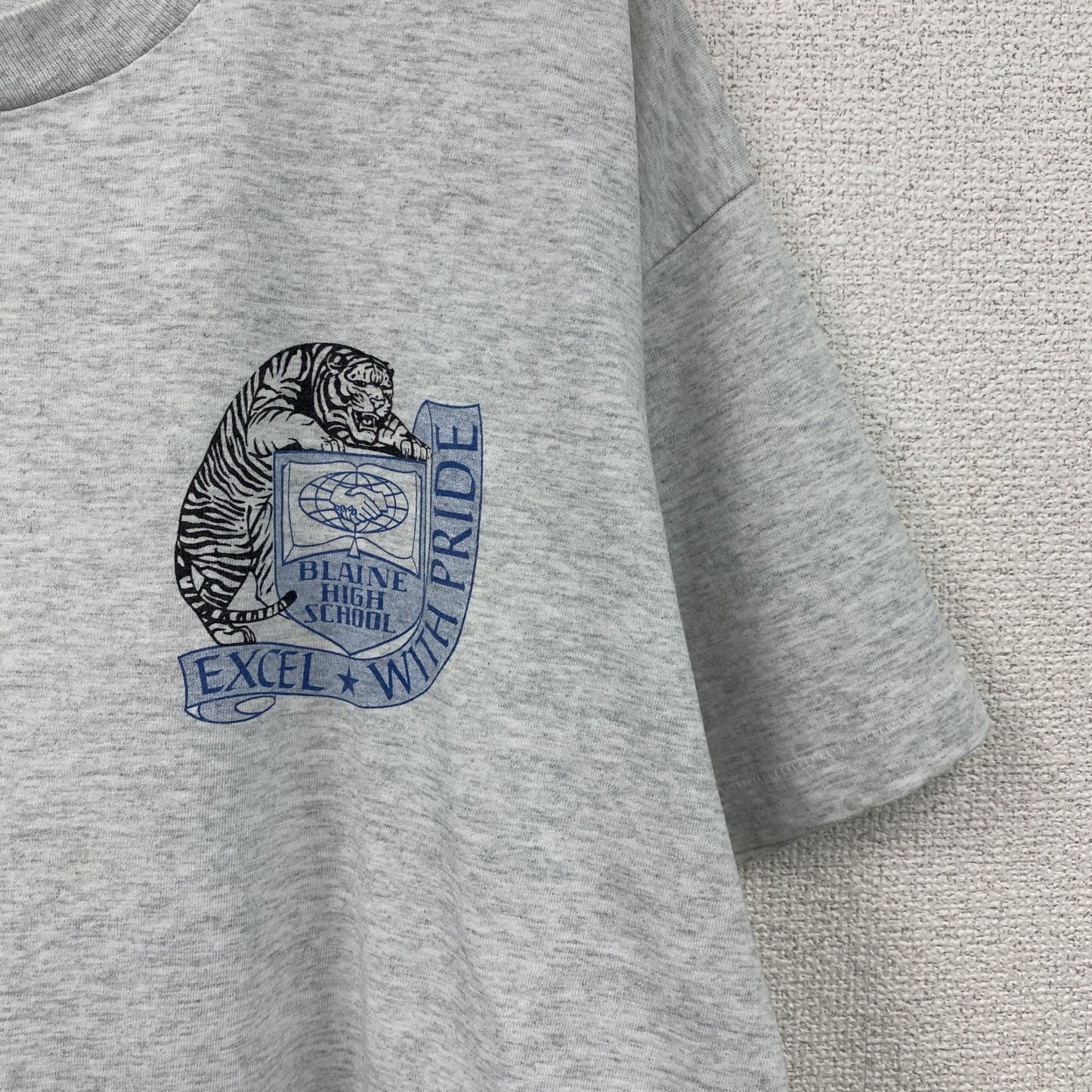 BEST FRUIT OF THE LOOM　半袖プリントTシャツ　シングルステッチ　霜降りグレー　XLサイズ