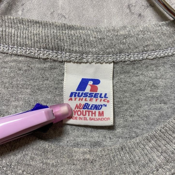 古着 used　RUSSELL　ラッセル　2009　ワールドシリーズ　70周年記念　半袖プリントTシャツ　グレー　レトロ　野球