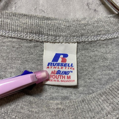 古着 used　RUSSELL　ラッセル　2009　ワールドシリーズ　70周年記念　半袖プリントTシャツ　グレー　レトロ　野球