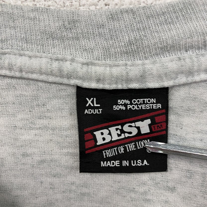 BEST FRUIT OF THE LOOM　半袖プリントTシャツ　シングルステッチ　霜降りグレー　XLサイズ
