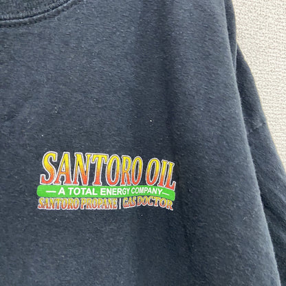 GILDAN　ギルダン　半袖プリントTシャツ　企業T　SANTORO OIL　黒　ブラック　XLサイズ