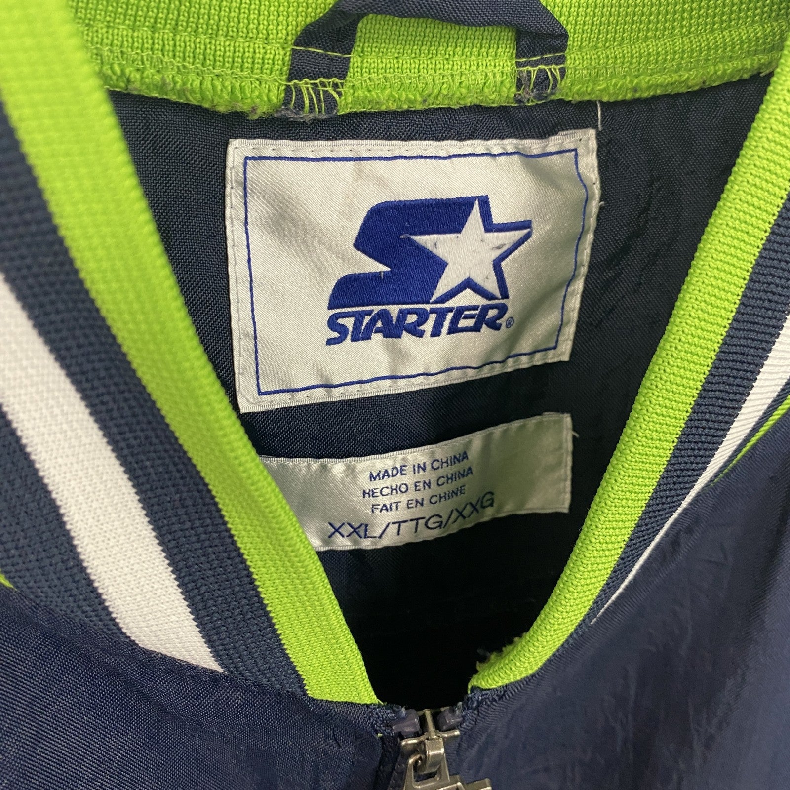 STARTER　スターター　プルオーバージャケット　ハーフジップ　ワンポイント　紺　ネイビー　2XLサイズ