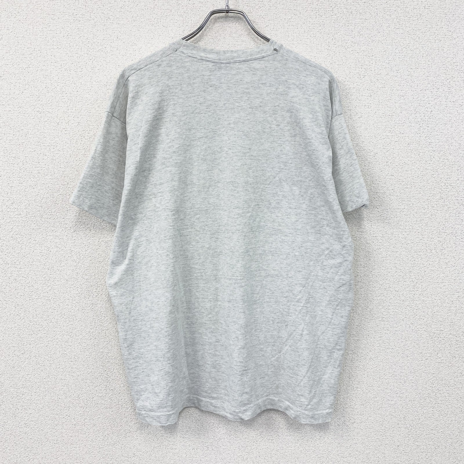 ～90s　FRUIT OF THE LOOM　半袖プリントアニマルTシャツ　シングルステッチ　ヴィンテージ　霜降りグレー　XLサイズ