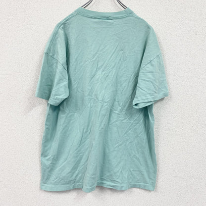 90s　HABITAT　半袖プリントTシャツ　ヴィンテージ　シングルステッチ　ミントグリーン　Lサイズ