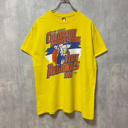 古着 used　GILDAN　ギルダン　COLORADO　コロラド　2019　半袖プリントTシャツ　イエロー　黄色　Mサイズ