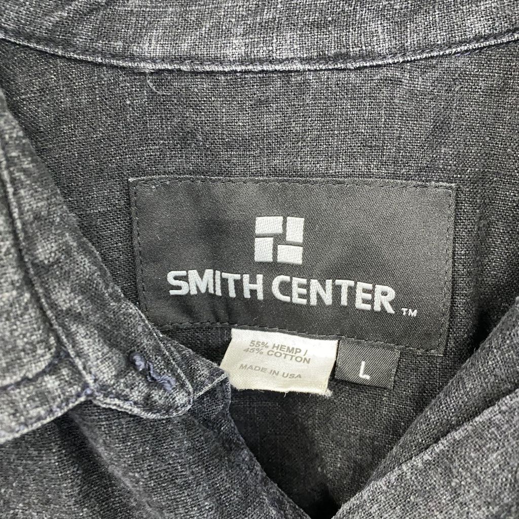 SMITH CENTER　スミスセンター　ヘンプシャツジャケット　長袖シャツジャケット　黒　ブラック　Lサイズ