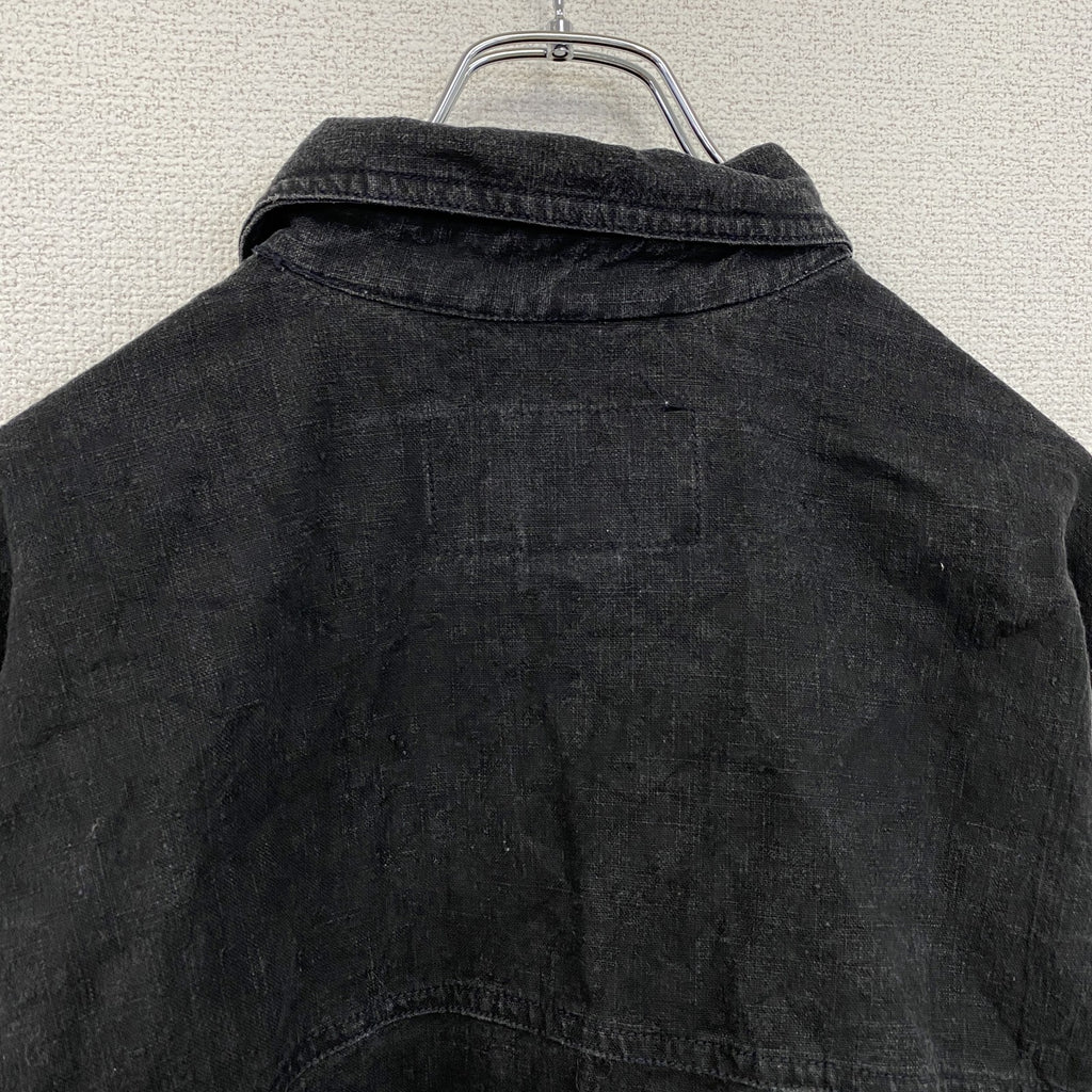 SMITH CENTER　スミスセンター　ヘンプシャツジャケット　長袖シャツジャケット　黒　ブラック　Lサイズ