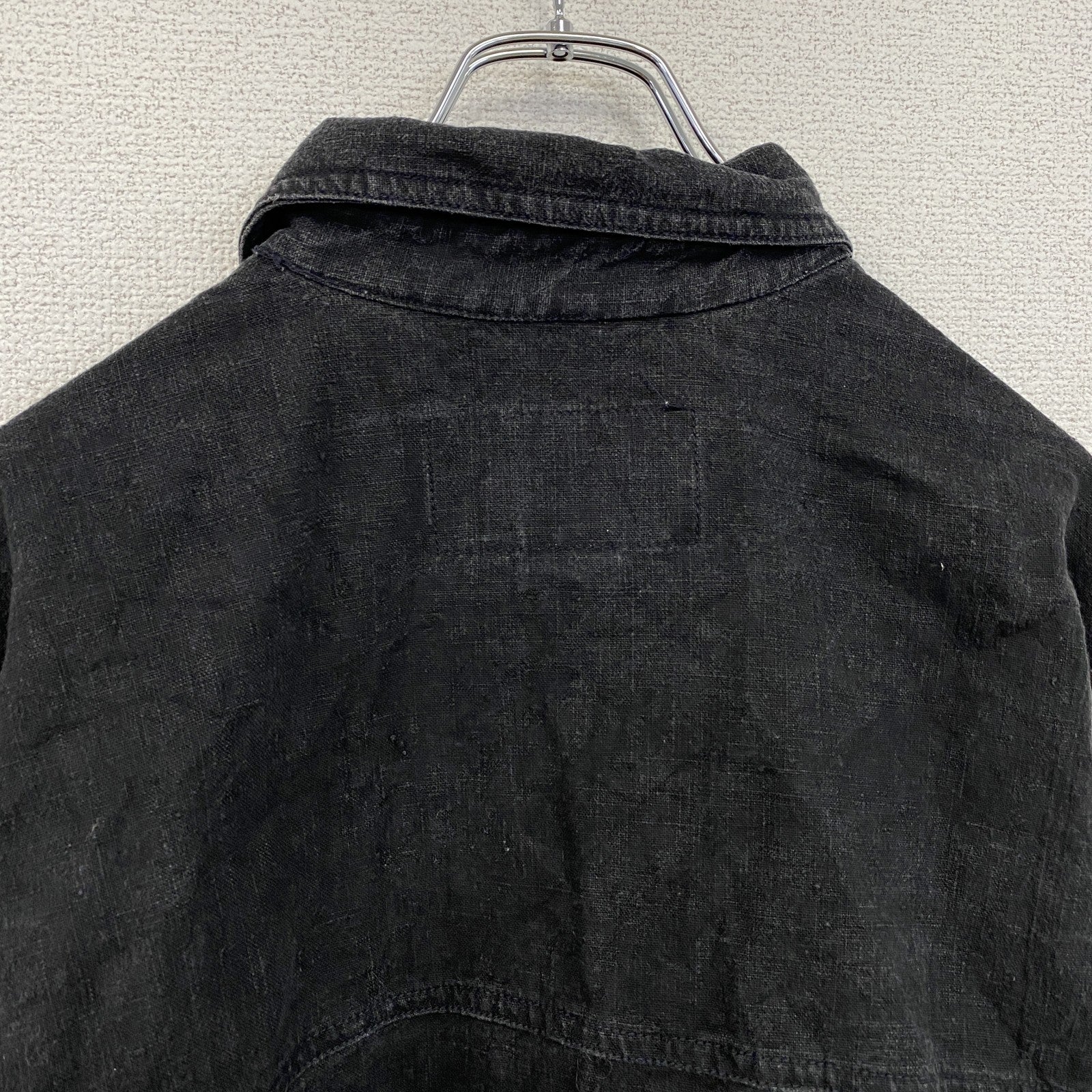 SMITH CENTER　スミスセンター　ヘンプシャツジャケット　長袖シャツジャケット　黒　ブラック　Lサイズ