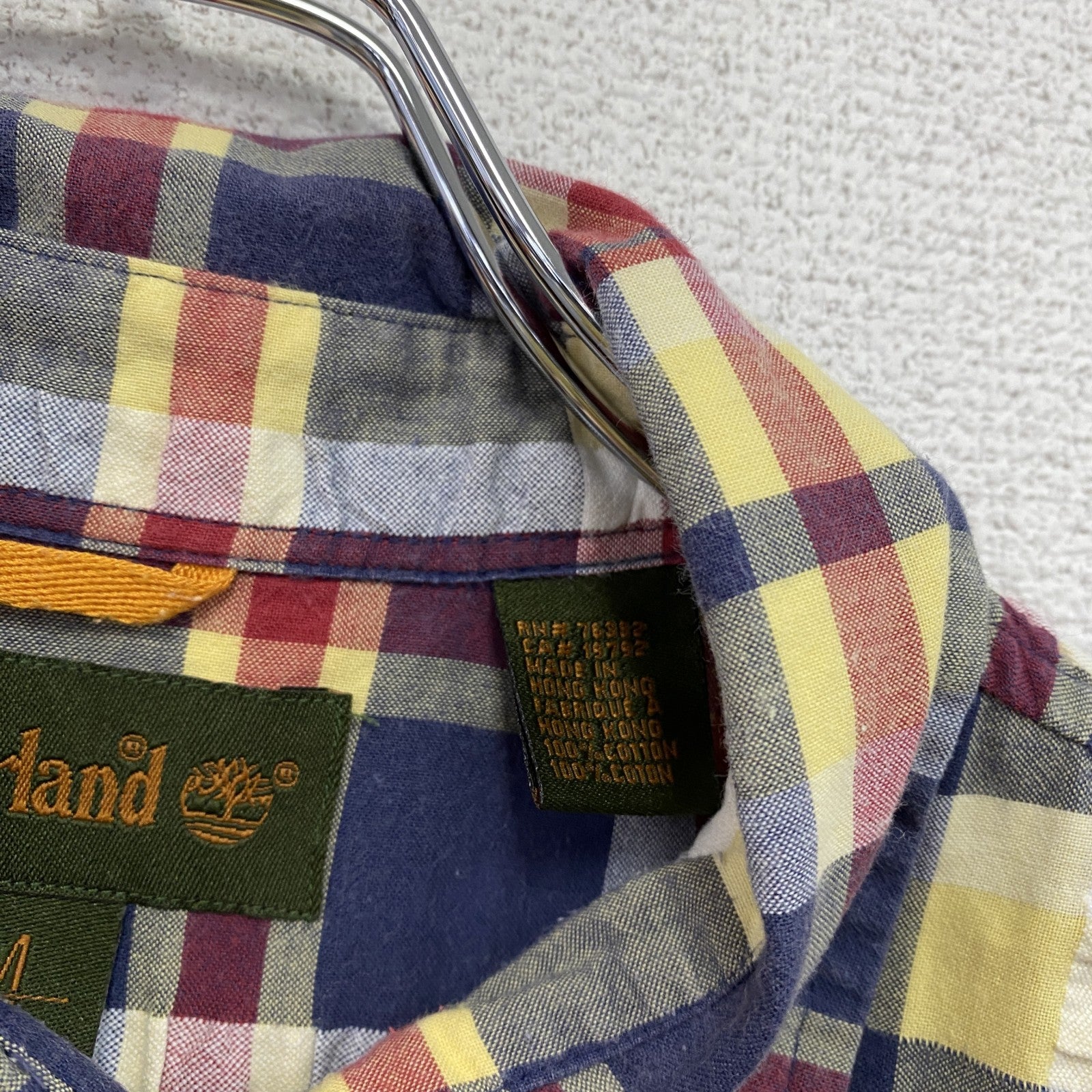 Timberland　ティンバーランド　半袖シャツ　チェック柄　マルチカラー　Mサイズ