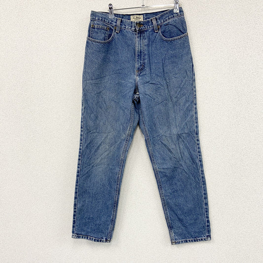 ～00s　L.L.Bean　エルエルビーン　デニムパンツ/ジーンズ　ジップフライ　革パッチ　ヴィンテージ　インディゴ　12サイズ