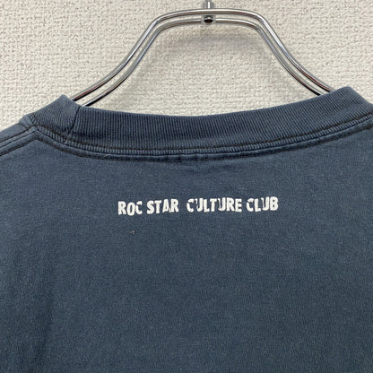 ROC STAR　ロックスター　半袖プリントTシャツ　紺　ネイビー　XLサイズ　