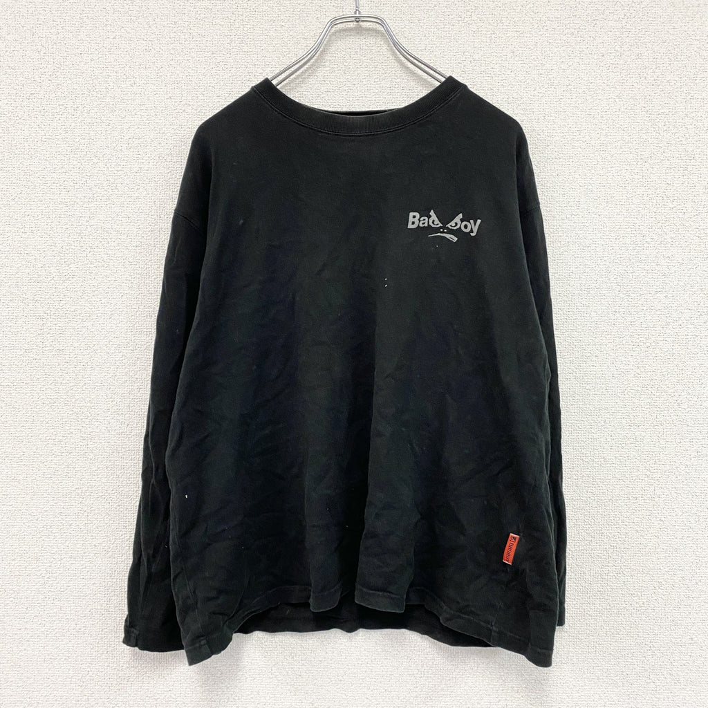 BAD BOY　バッドボーイ　長袖プリントTシャツ/ロンT　黒　ブラック