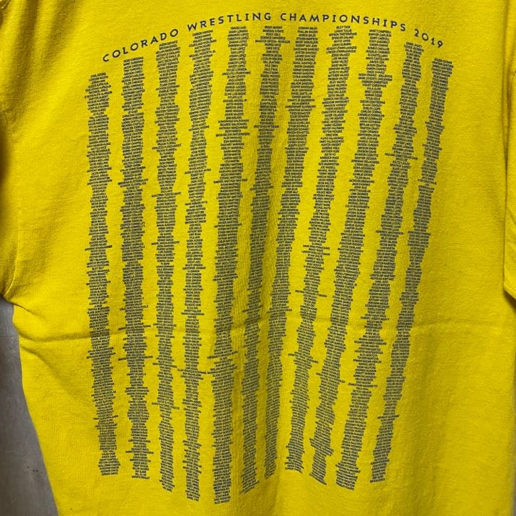古着 used　GILDAN　ギルダン　COLORADO　コロラド　2019　半袖プリントTシャツ　イエロー　黄色　Mサイズ