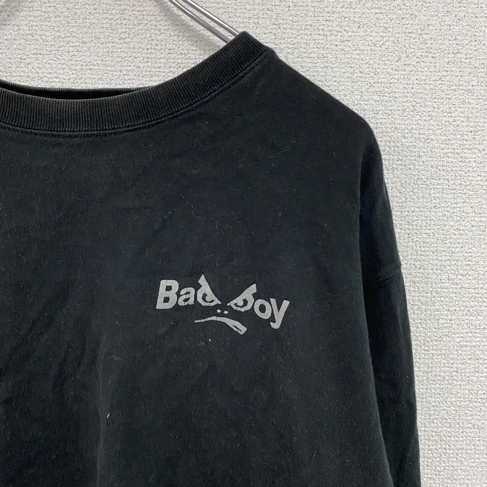 BAD BOY　バッドボーイ　長袖プリントTシャツ/ロンT　黒　ブラック