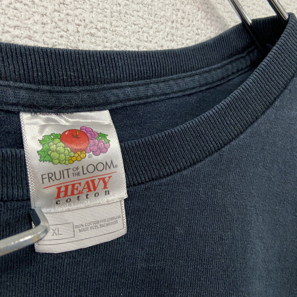 FRUIT OF THE LOOM　フルーツオブザルーム　半袖プリントTシャツ　GENIUS　黒　ブラック　XLサイズ