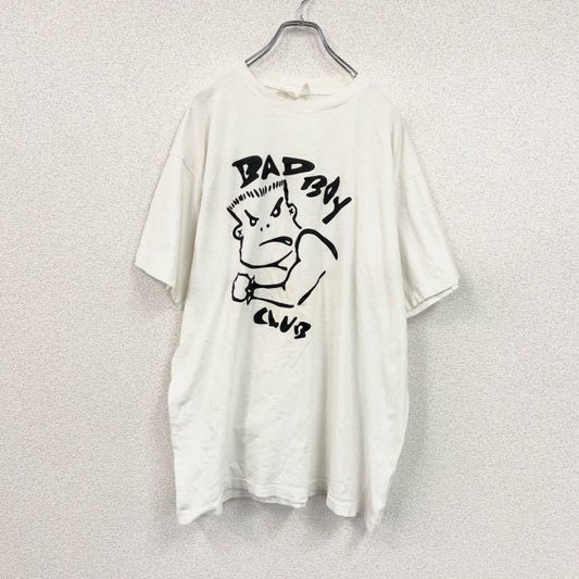 90s　BAD BOY CLUB　半袖プリントTシャツ　ヴィンテージ　シングルステッチ　白　ホワイト