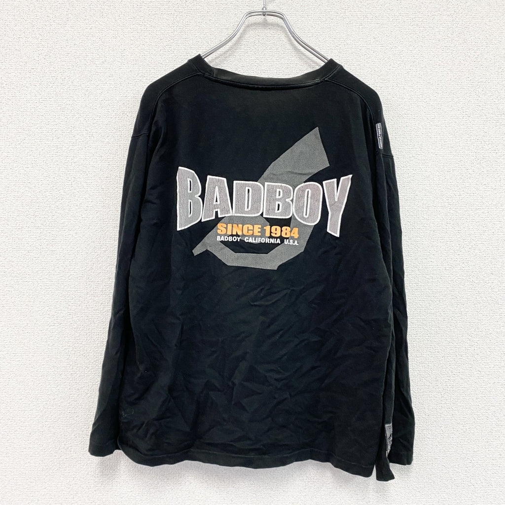 BAD BOY　バッドボーイ　長袖プリントTシャツ/ロンT　黒　ブラック
