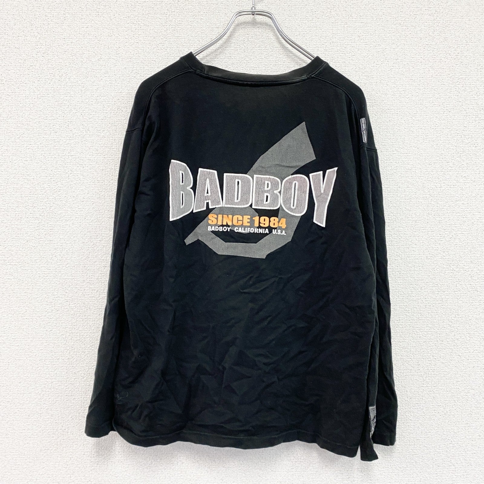 BAD BOY　バッドボーイ　長袖プリントTシャツ/ロンT　黒　ブラック