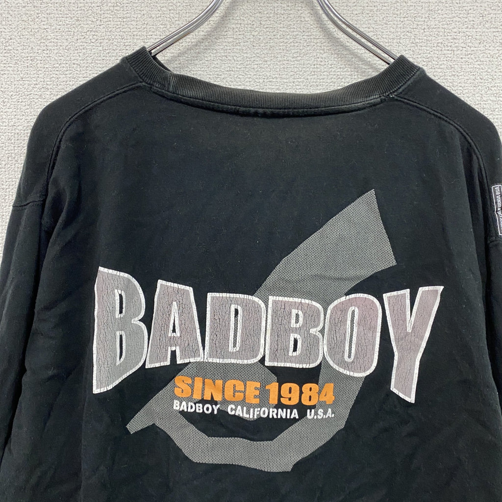 BAD BOY　バッドボーイ　長袖プリントTシャツ/ロンT　黒　ブラック