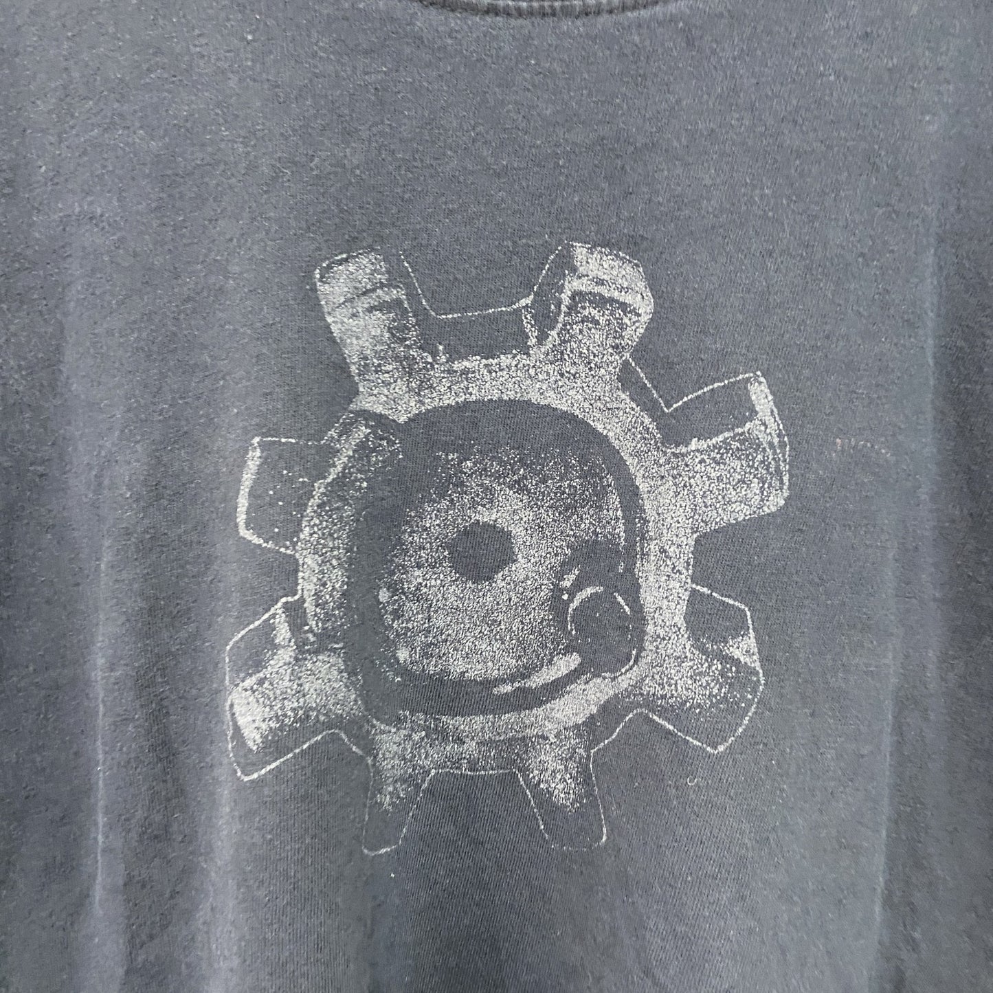 00s　Keya　半袖プリントTシャツ　ギア　歯車　ヴィンテージ　黒　ブラック　2XLサイズ