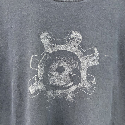 00s　Keya　半袖プリントTシャツ　ギア　歯車　ヴィンテージ　黒　ブラック　2XLサイズ