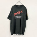 80s～　FRUIT OF THE LOOM　D.A.R.E.　半袖プリントTシャツ　黒　ブラック　XLサイズ