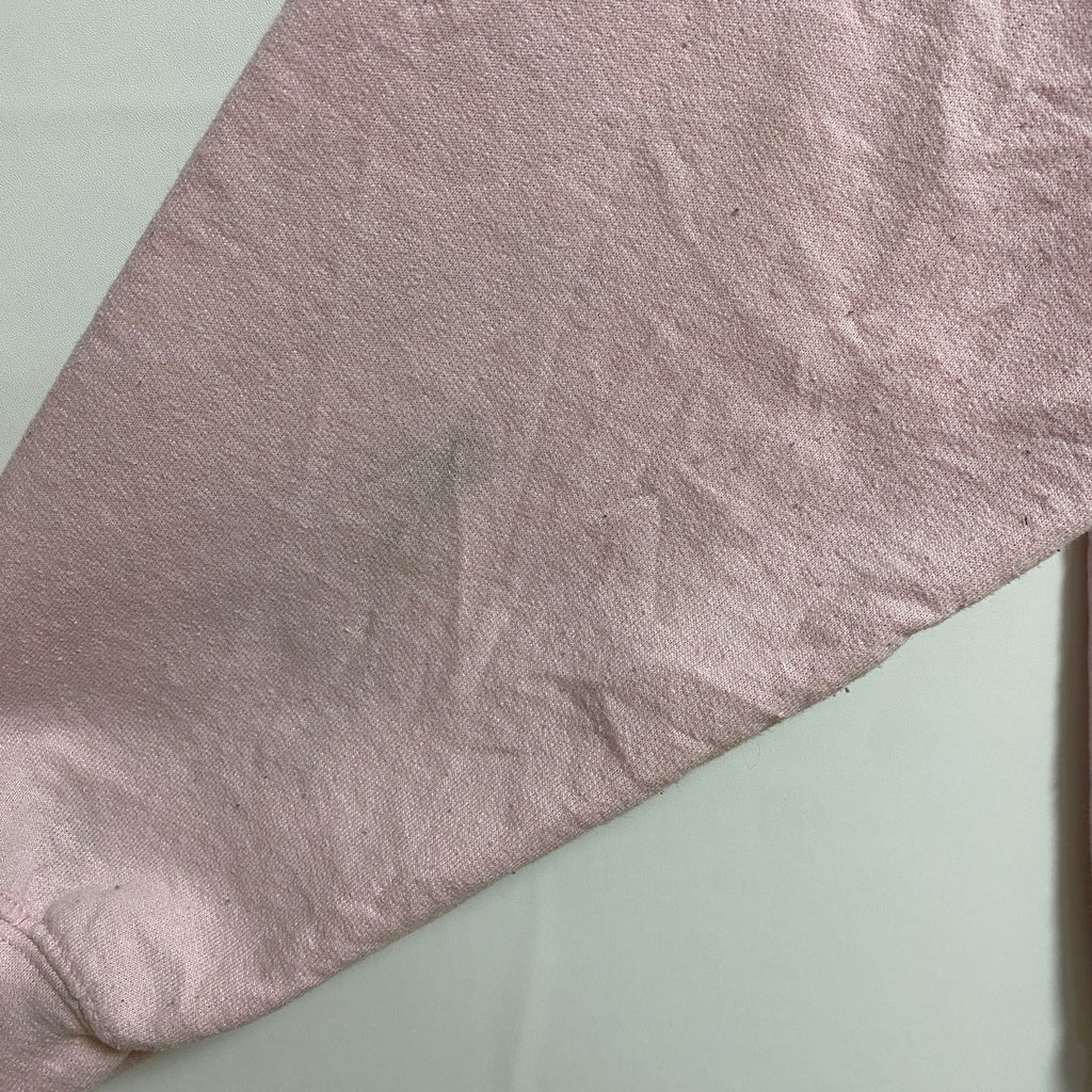 古着 used　GILDAN　ギルダン　長袖プリントスウェット　トレーナー　クルーネック　ブーツ　ピンク　秋冬服　Mサイズ