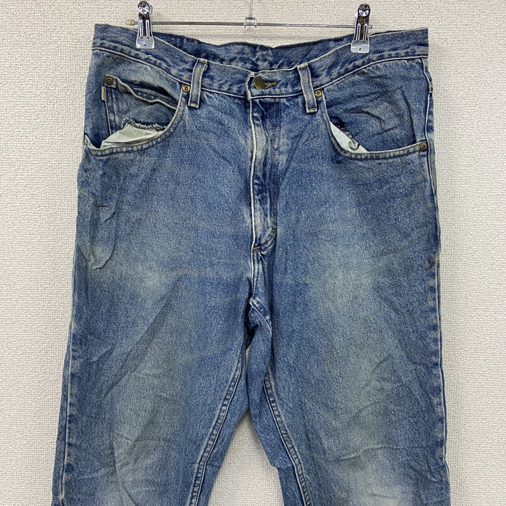 ～00s　L.L.Bean　エルエルビーン　デニムパンツ/ジーンズ　ジップフライ　縦落ち　革パッチ　インディゴ　W34サイズ